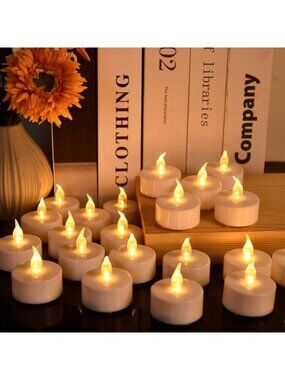 150 Flameless LED Tea Light Candles - Flickering, Long-Lasting, Warm Yellow Glow